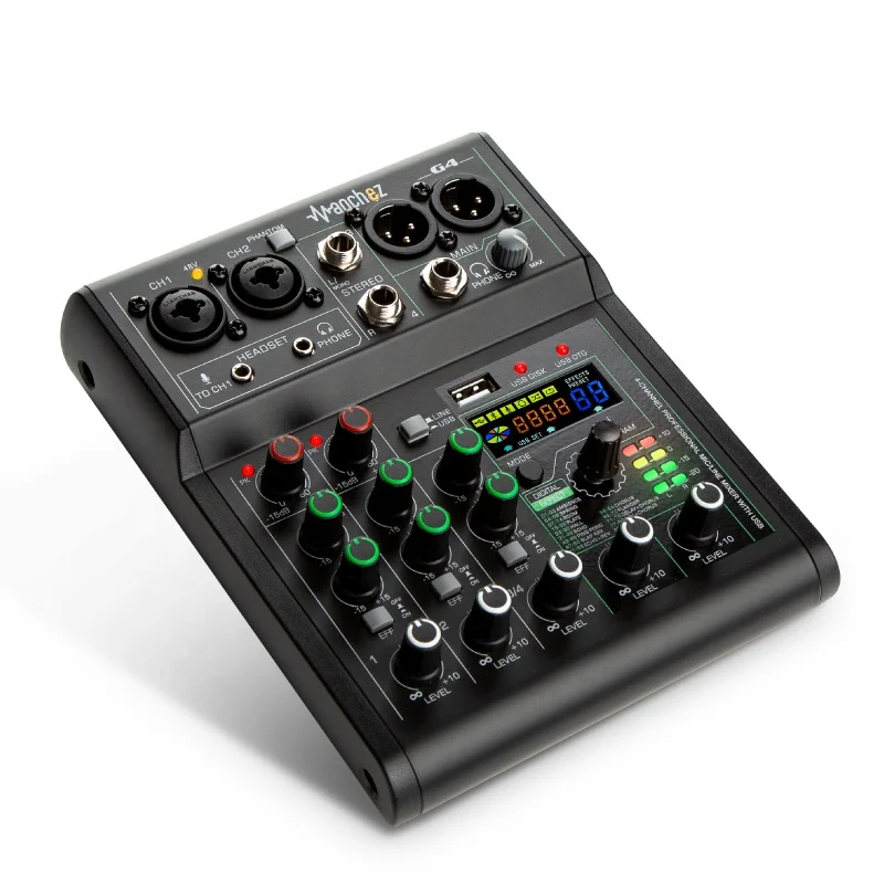 Manу G4 Mini 4-канальная звуковая карта микшер USB консоль DJ Караоке смартфон