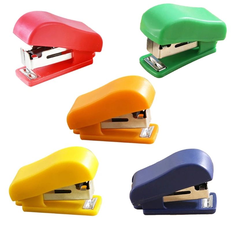 

Mini Stapler 10# Staples 12 Sheet Capacity Desktop Stapler Standard Staples Included with Staple Remover Color As Random