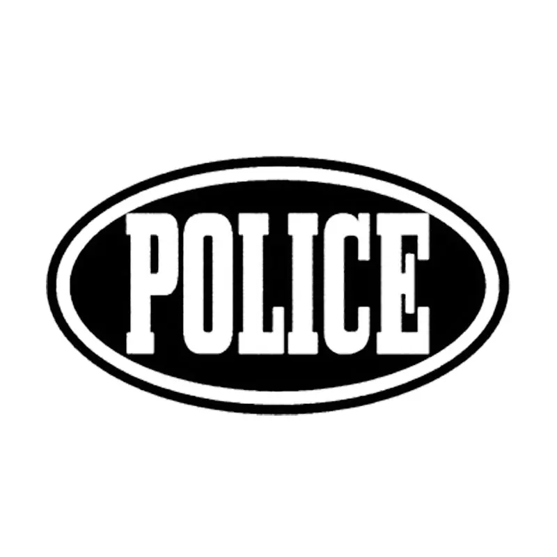 

Warning Police Car Sticker Vinyl Sunscreen Car Window Car Styling Accessories PVC 13cm*8cm
