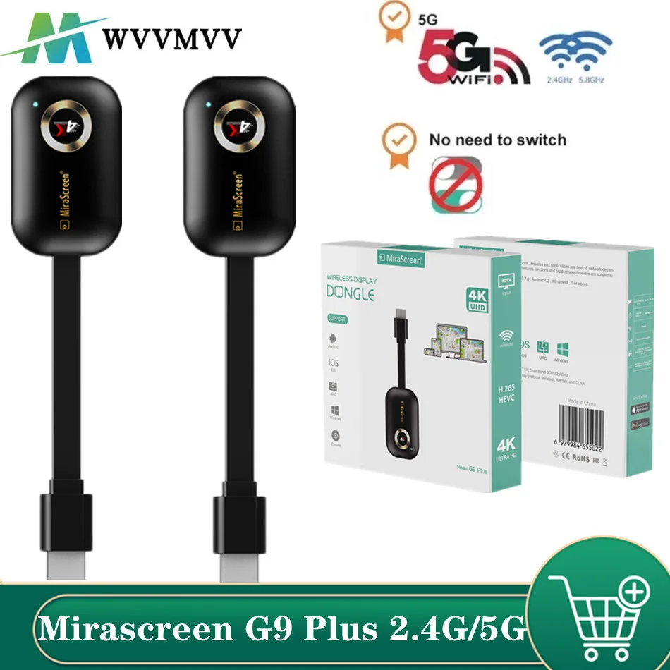 Mirascreen G9 Плюс 2 4G/5G 4K Miracast Wi Fi пульт дистанционного управления для DLNA обмена