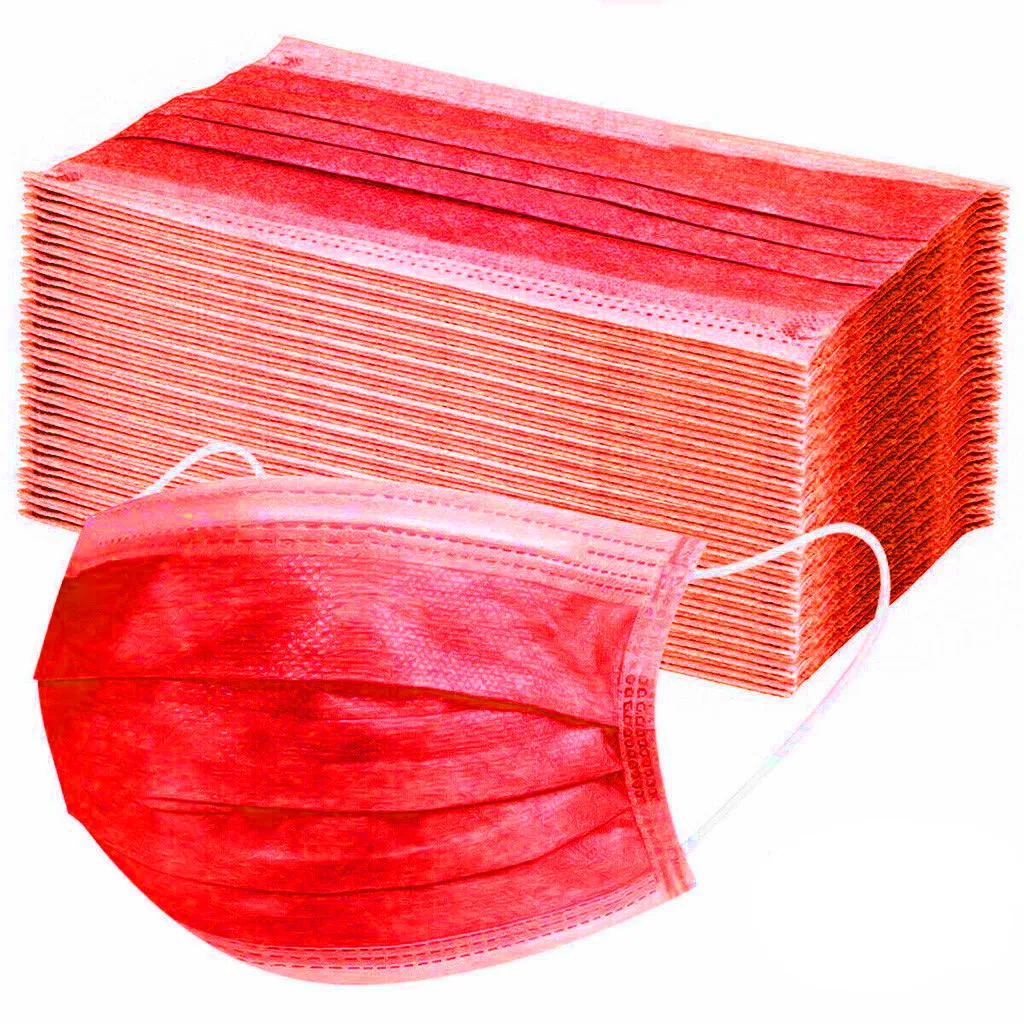 2021 New 10-200pcs Disposable Non-woven 3-layer Filter Mask Red Fruit Mouth Face Adult Breathable Mascarilla |