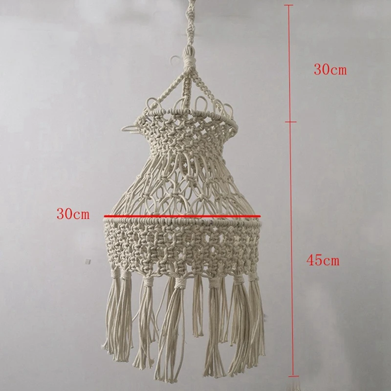 

Bohemian Decor Macrame Tapestry Wall Hanging Hand-Woven Chandelier Lampshade & Chandelier Bohemian Woven Lampshade