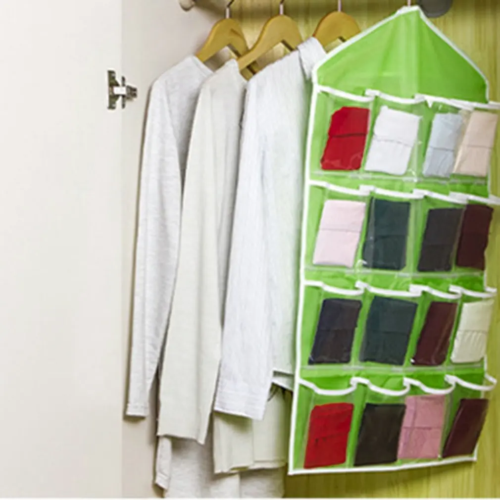 Сетчатая одежда 16 шт. подвесная сумка для хранения носков и нижнего белья|Сумки