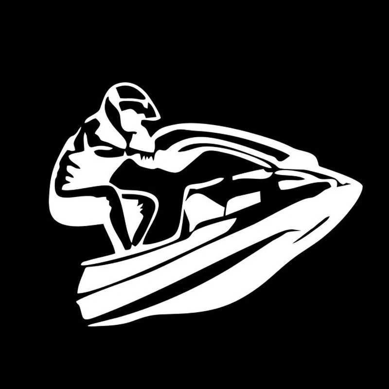 

16CM*12CM Interesting Cartoon Jet Ski Silhouette KK Vinyl Car Sticker Car Accessories Cover Scratch Waterproof Car Sticke