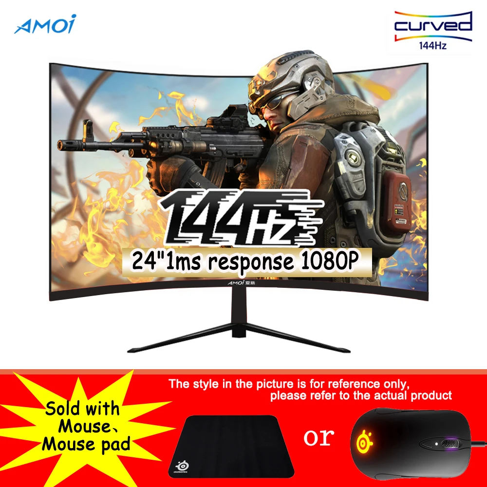 Amoi 24 дюйма 144 Гц 1 г жа т ПК 1080P монитор СВЕТОДИОДНЫЙ игровая компьютерная Экран