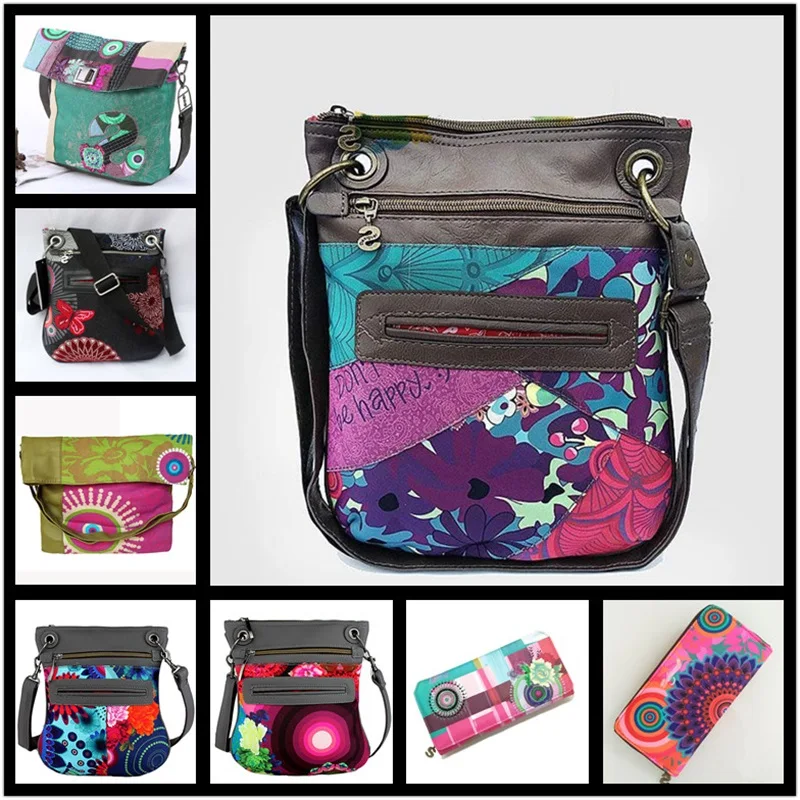 2019 Модная брендовая испанская сумка винтажная Холщовая Сумка через плечо