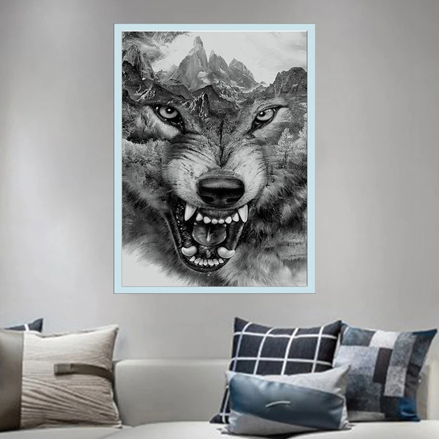 3D Стразы живопись кристалл домашний декор DIY алмазная вышивка крестиком волк