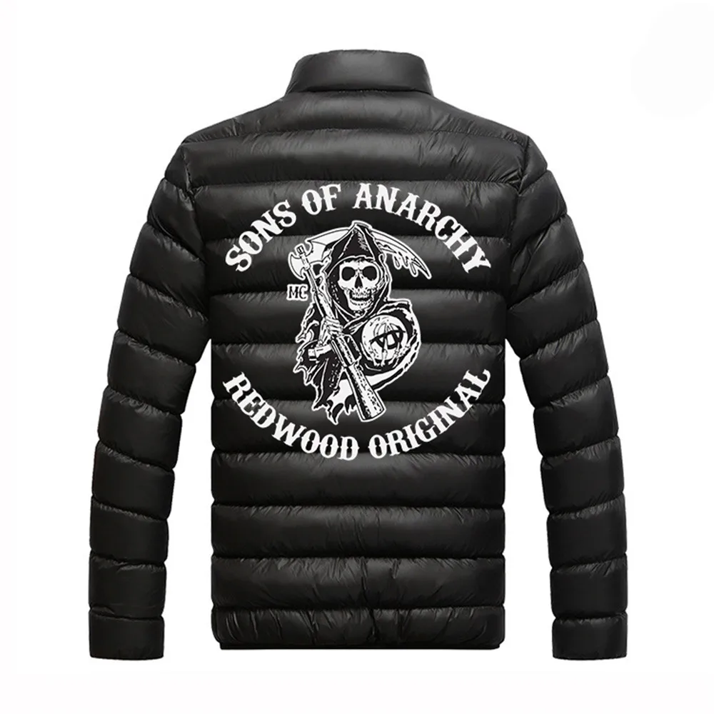 

Spring Autumn Sons Of Anarchy Custom Popular SOA SAMCRO Padded Jacket College Men's Zipper Hoodies Warm Coats Print Hip Hop Tops