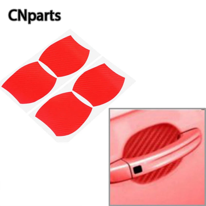 

4pcs Universal Car Styling Exterior Door Handle Carbon Fiber Stickers Scratchproof Protective Membrane Cover Accessories