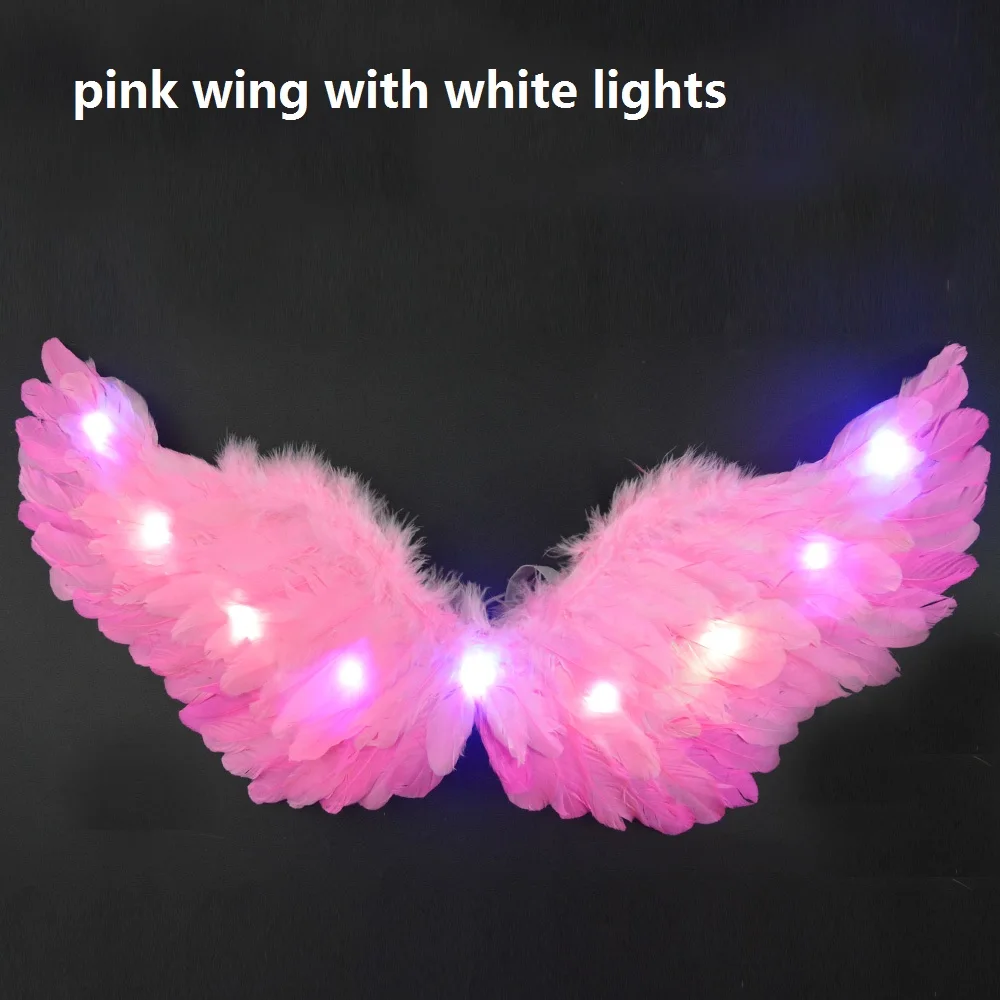 pink wing Женская повязка на голову с крыльями ангела для девочек; юбки-пачки; Светодиодный светильник; подарок на день рождения; карнавальный, Свадебный костюм Purim - Цвет: pink wing