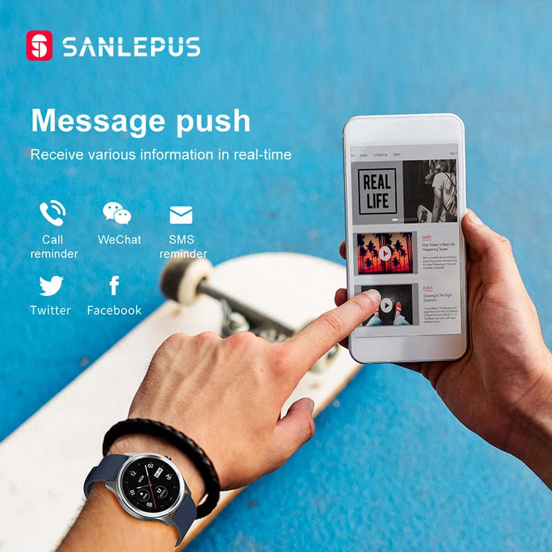 

2021 NEW SANLEPUS Smart Watch Sport Heart Rate Monitor Waterproof Fitness Bracelet Men Women Smartwatch For Android Apple Xiaomi