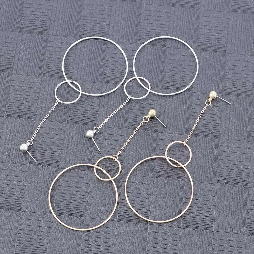 1 пара модные женские серьги для девушек большие круглые гладкие геометрические