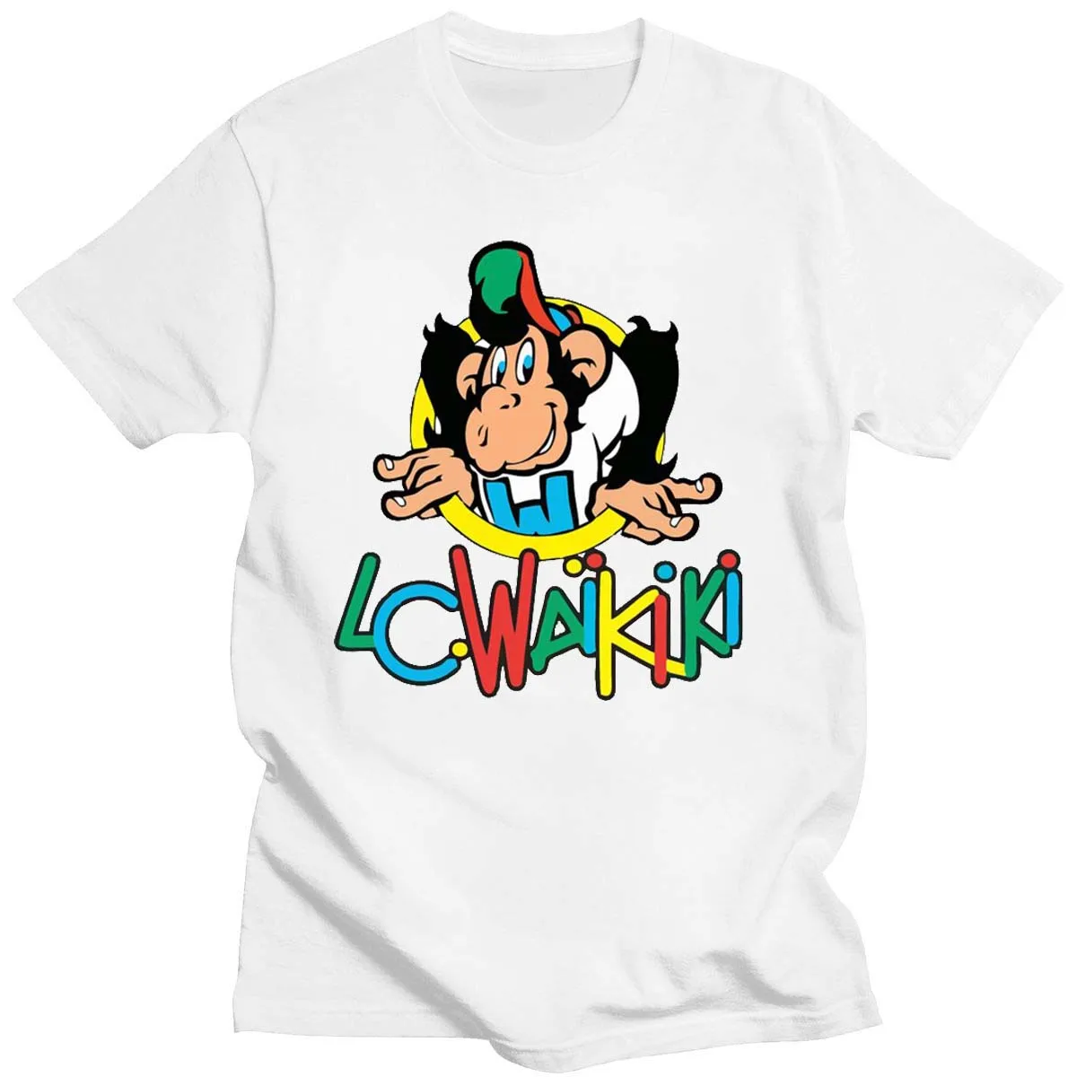 

2021 New LC Waikiki Monkey Pattern T-Shirt Unisex Summer Short-Sleeved Daily Casual T-Shirt Interesting And Cute Top