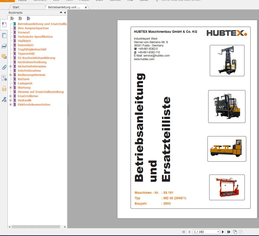 DVD-диски Hubtex 3 12 ГБ с руководством по работе вилочным погрузчиком в формате PDF |