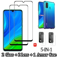 1 5 pcs glass case p smart 2020 2021 huawei honor 9a 3d glass screen protector honor 9 c huawei p smart 2021 tempered glass