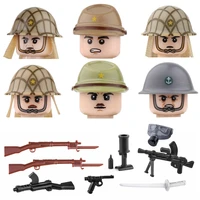 ww2 army japan soldiers figures building blocks military paratroopers infantry weapons guns parts mini bricks toy for children