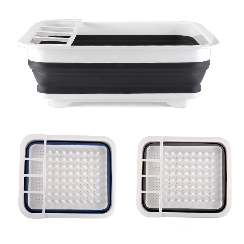 1 шт. пластиковая складываемая сушилка корзина для посуды с космическим поддоном