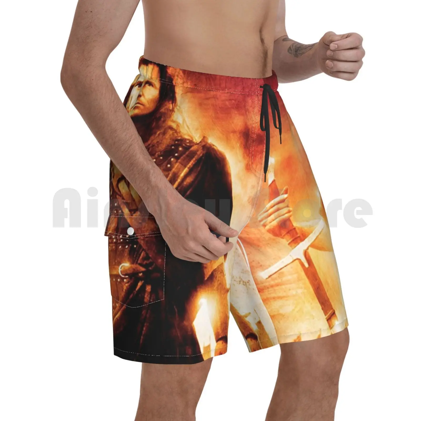 

Braveheart Mel William Wallace Scotland Highlander Beach Shorts Men Beach Pants Swimwear Braveheart Mel William
