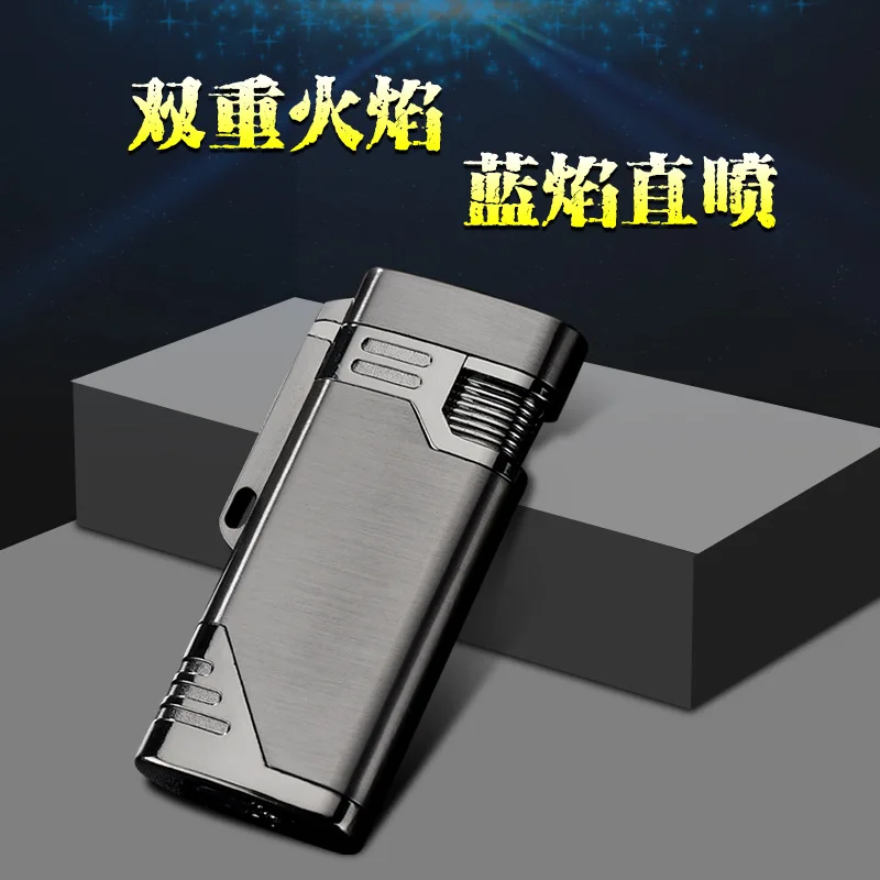 6 цветов двойная струйная Зажигалка для сигар многоразовая Бутановая
