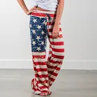 Леггинсы Для женщин День Независимости американский флаг Drawstring широкие брюки Фитнес Спортивные леггинсы Mujer Женские Штаны