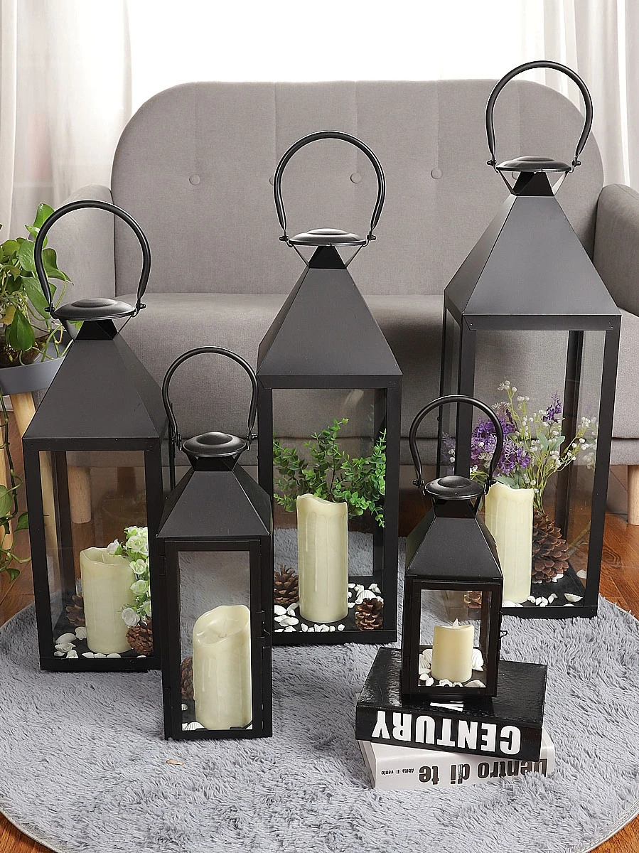 Металлические ветрозащитные подсвечники винтажные фонарики урагана наружные