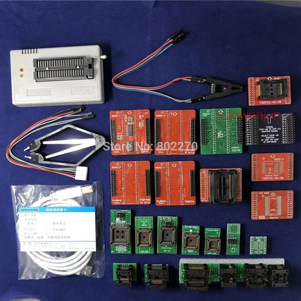 Черный выпуск V10.27 XGecu TL866II плюс USB программатор 15000 + IC SPI Flash NAND EEPROM MCU PIC AVR 23 шт.