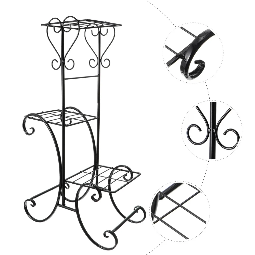 

1Pc Flowerpot Storage Stand Multilayer Flower Rack Iron Art Floor Flower Shelf