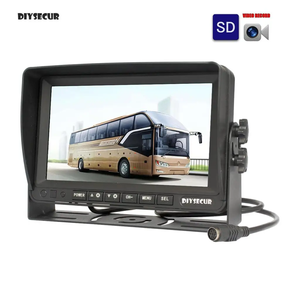 Автомобильный ЖК монитор DIYSECUR 7 дюймов IPS с поддержкой камеры заднего вида 960P AHD SD