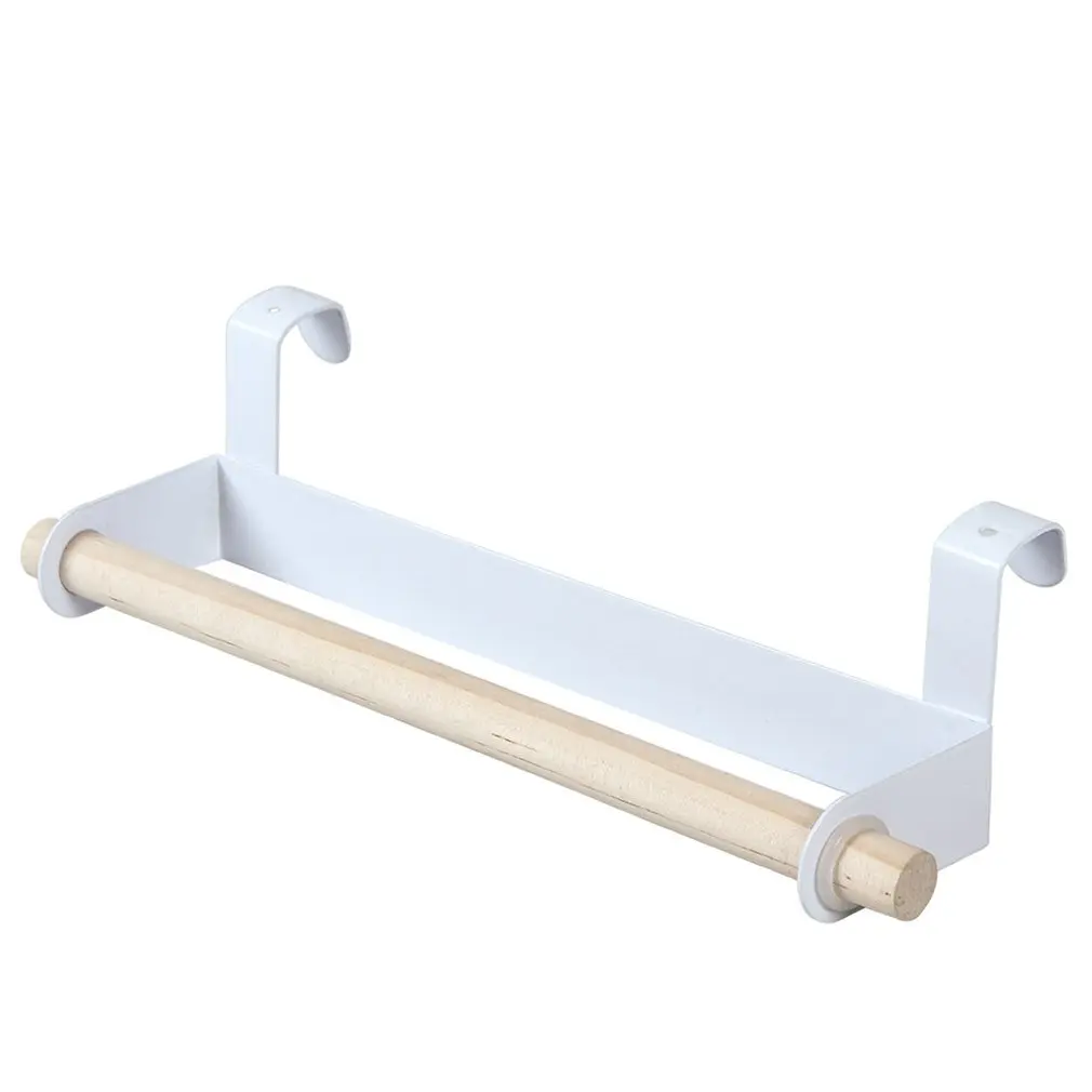 

Home Paper Holder Towel Rack Thick And Durable No Punch No Paste Door Hanging Organizer For Kitchen Accessories
