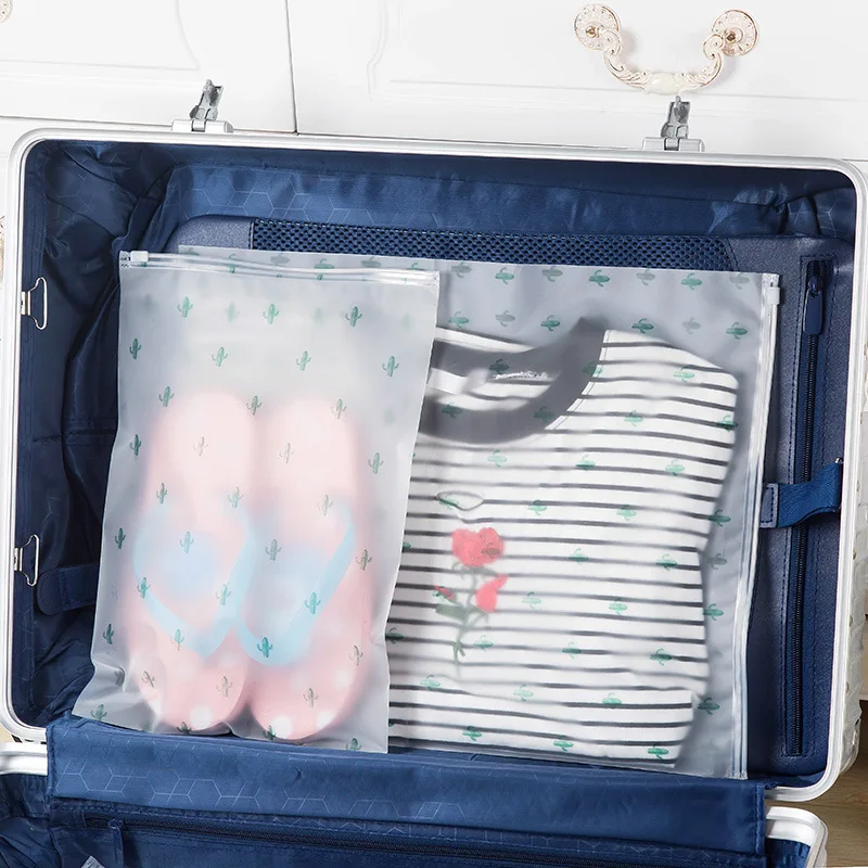 

2449 New Style Travel Storage Thick Luggage Clothes Organizing Folders Translucent Bag Waterproof Plastic Bag K