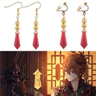 Серьги-клипсы Genshin с фигурками из мультфильма тартаглия