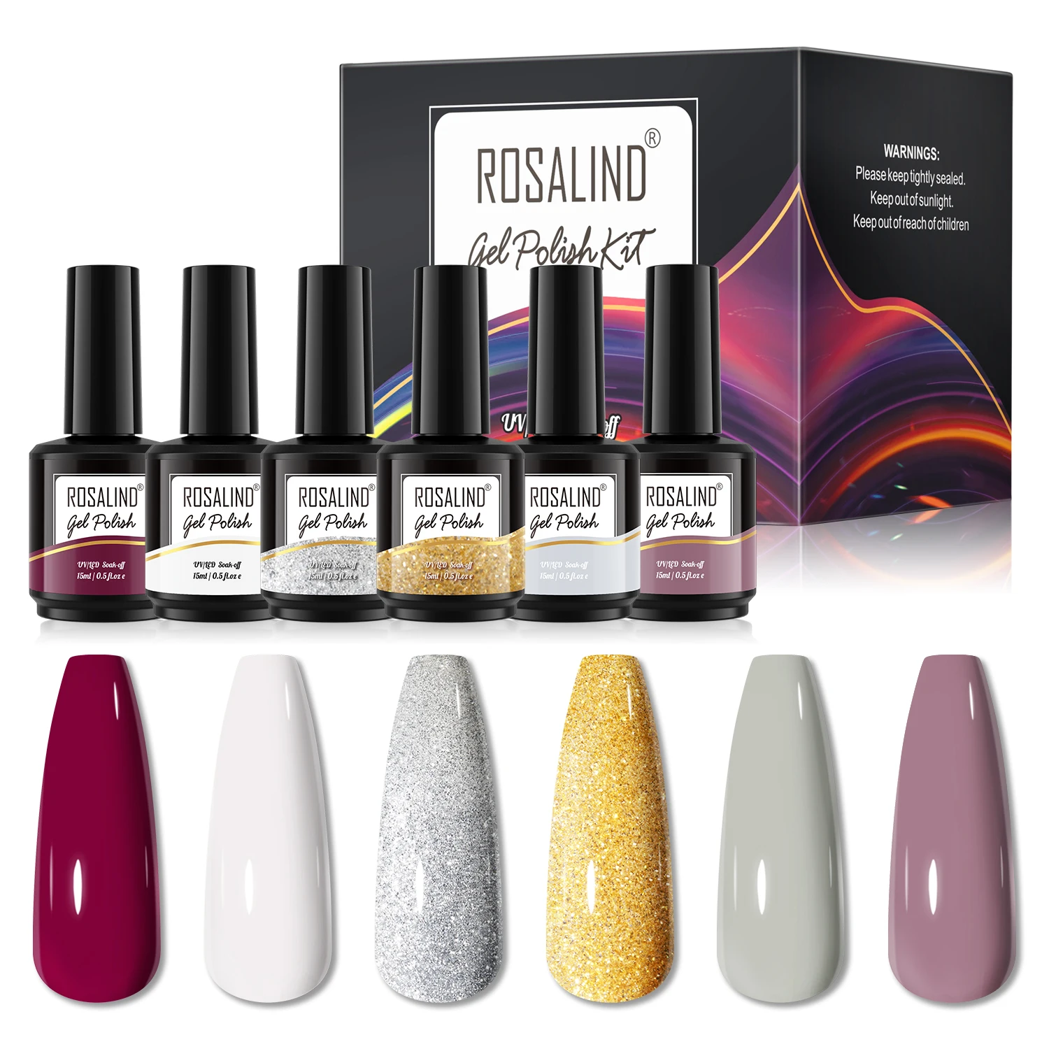 Розалинд 15 мл набор гель лаков для ногтей с подарочной коробкой гибридные Лаки