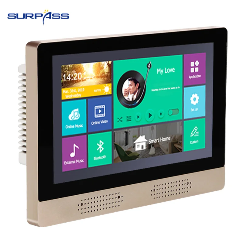 Голосовое управление в стене усилитель полный вид IPS дисплей домашний кинотеатр