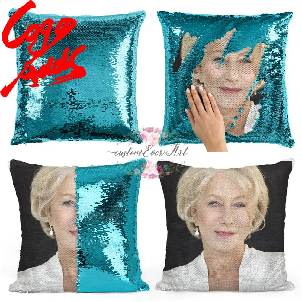 

Helen Mirren sequin pillow | sequin Pillowcase | Two color pillow | gift for her | gift for him | pillow | magic pillow