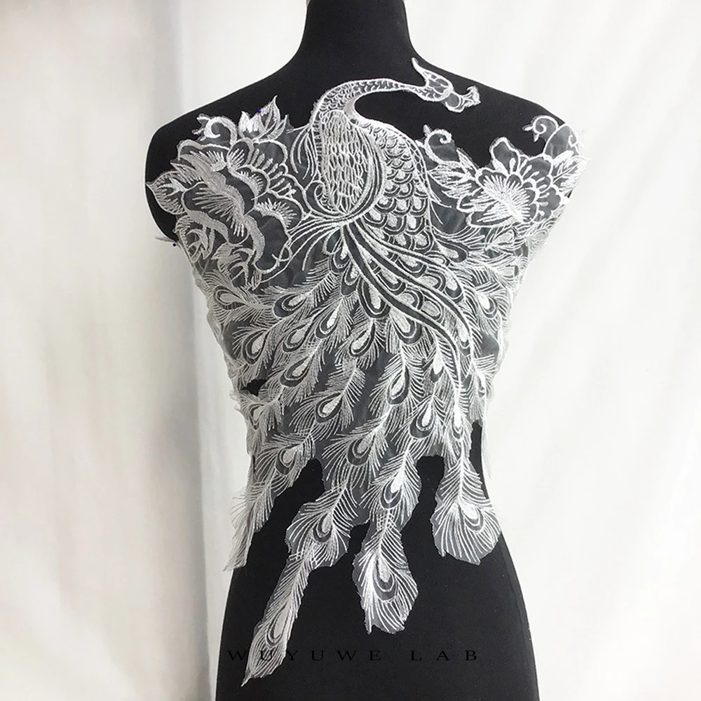 1 шт. кружевной воротник с вышивкой Павлин|Заплатки| |