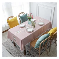 nordic rectangular tablecloth cotton linen pink tablecloth table cover home kitchen banquet wedding dining table cover cloth