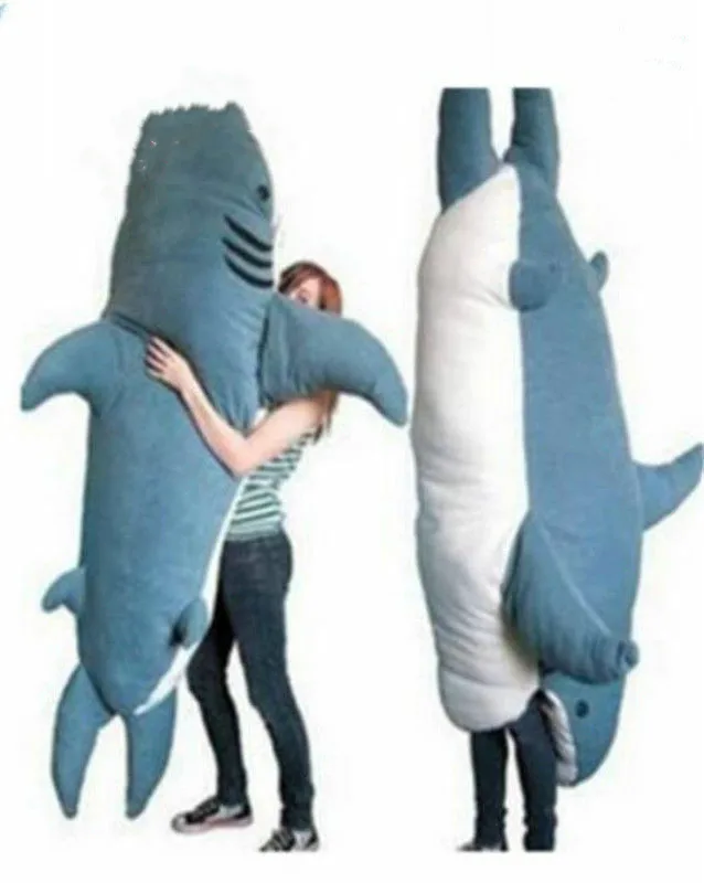 Giant Big Shark Sleeping Bag Beanbag Sofa Bed Plush Stuffed Soft Gift Pull Over