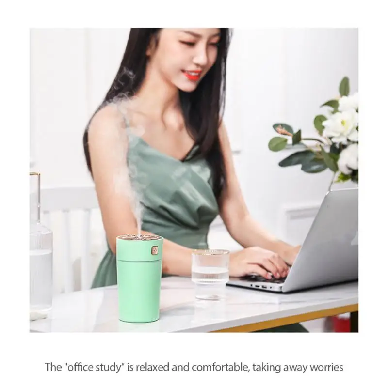 Портативный 280ml увлажнитель USB Радужная чашка яркий распылитель прохладный туман