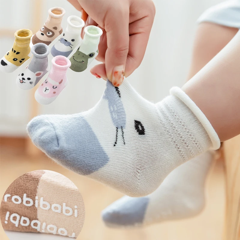 

Newborn Infant Anti Slip Cotton Socks Toddler Boys Girls Child Spring Summer Cute Animal Print Funny Long Socks Baby Accessories