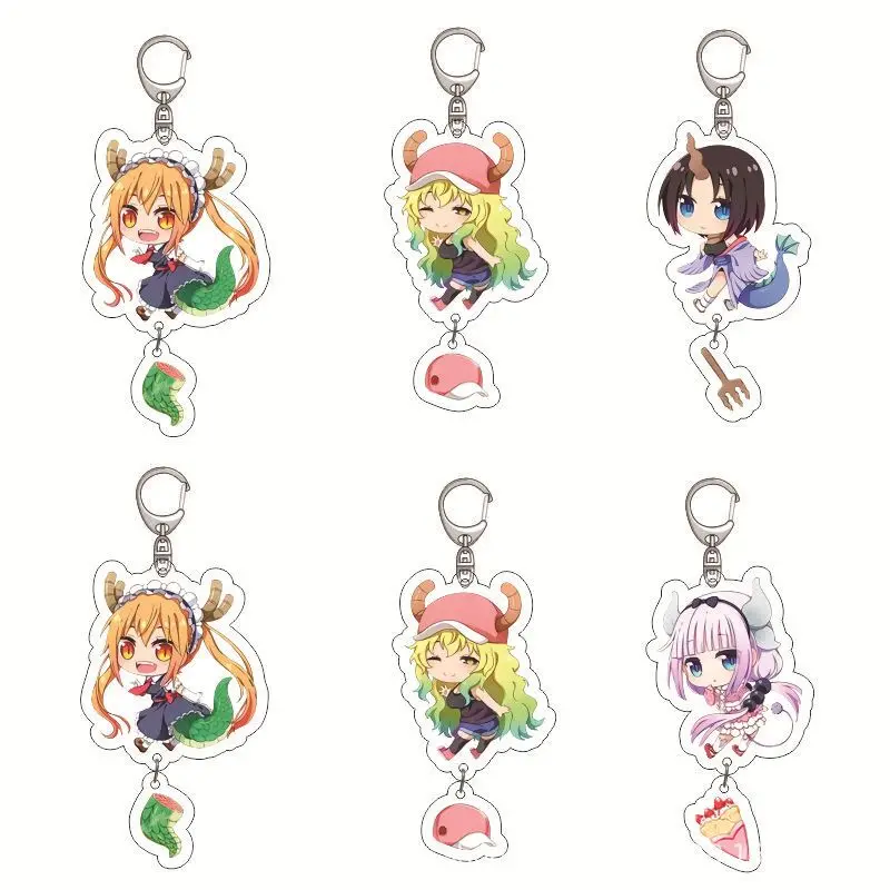 Miss Kobayashi's Dragon Maid Anime Tohru Toru Kanna Kamui Jōi Elma Rukoa Lucoa Cute Acrylic Keychain