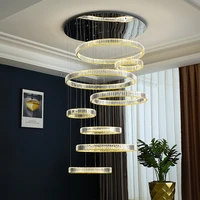 modern chandelier living room duplex building country villa empty loft lamps simple and creative stairwell long crystal chandeli