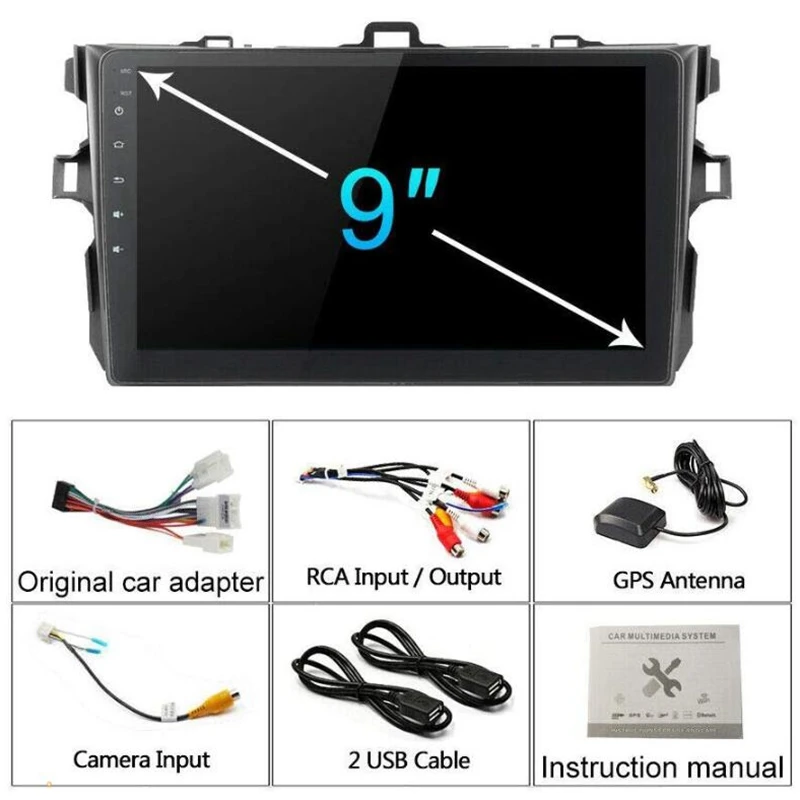 2Din Android 8.1 Car Radio Stereo Multimedia Player for Toyota Corolla E140/150 2007 2008 2009 2010 2011 2012 2013 2014 2015 201 |