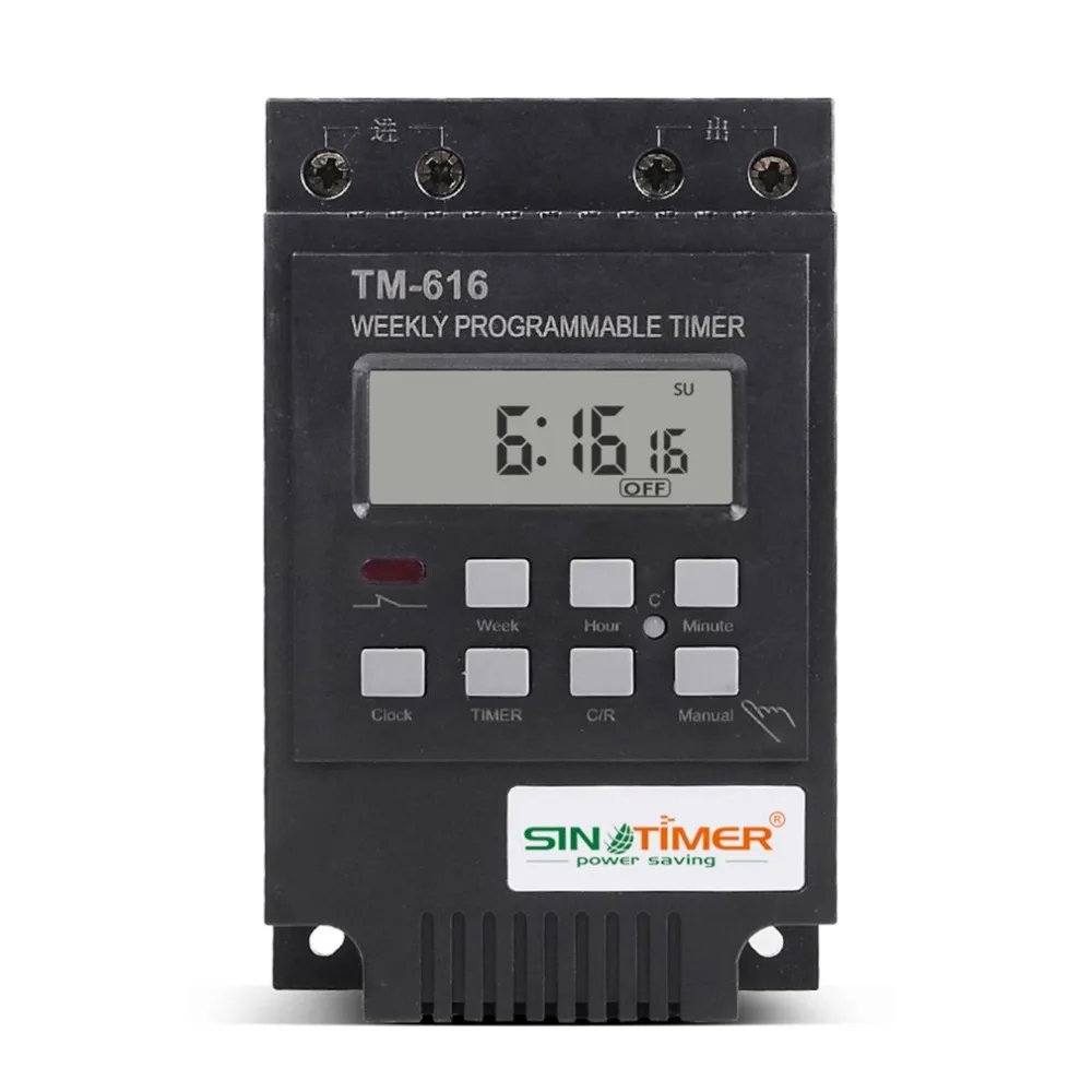 SINOTIMER TM616B 2 30A 220 в электронный Еженедельный программируемый цифровой реле времени