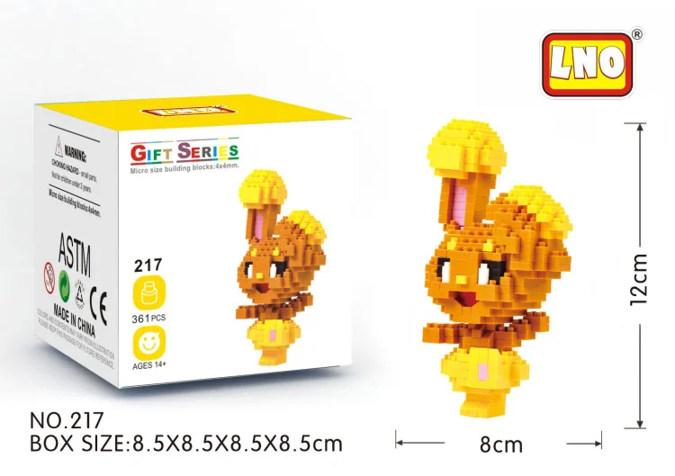 217 without box LNO, алмазные блоки, фигурки, каваи, 3D, Пикачу, японское аниме, мультфильм, пластиковые строительные кирпичи, игра, сделай сам, модель, обучающие игрушки - Цвет: 217 without box