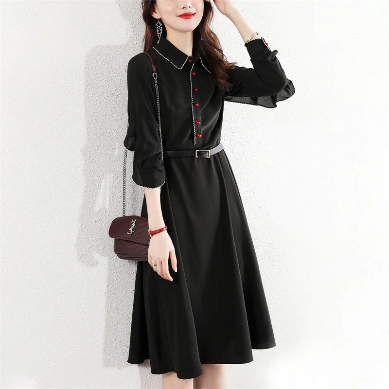 

2022 демисезонное платье, женская одежда, элегантное приталенное платье с длинным рукавом d1496