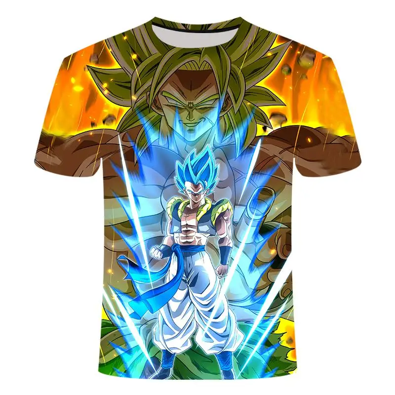 Мужская футболка с 3D принтом Dragon Ball Z Super Instinct Goku Saiyan God Повседневная летняя