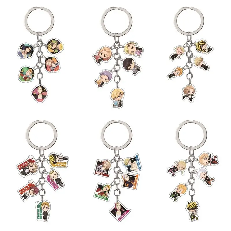 

Tokyo Revengers Acrylic Keychain Anime Character Manjiro Ken Takemichi Hinata Atsushi Chibi Pendant Keyring Jewelry