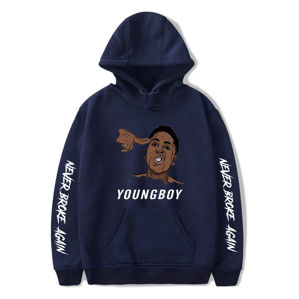 Рэпер YoungBoy ни разу не ломались снова Kentrell Дешон Gaulden печати с капюшоном для