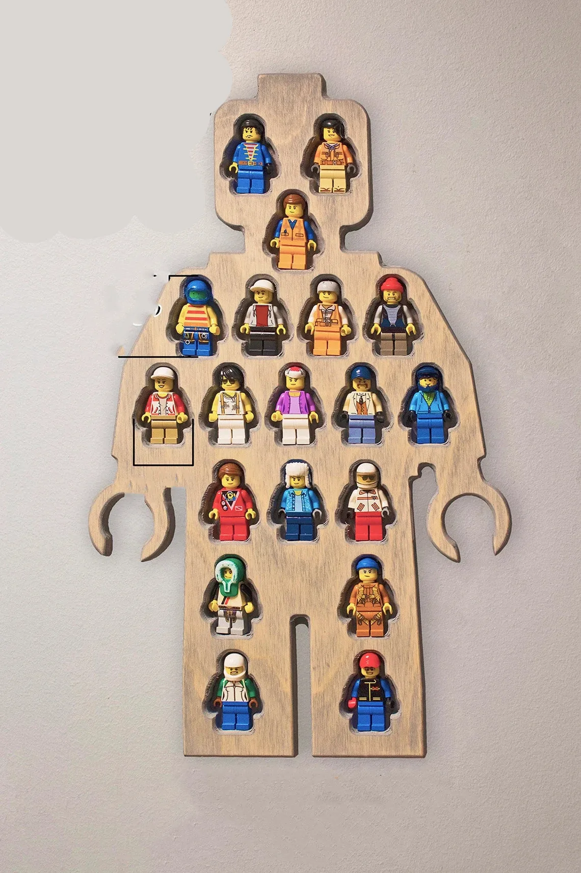 

Полка-витрина для мини-фигурок Lego, деревянная стеллаж для Lego, настенное украшение для детей, подарок, Рождественское украшение