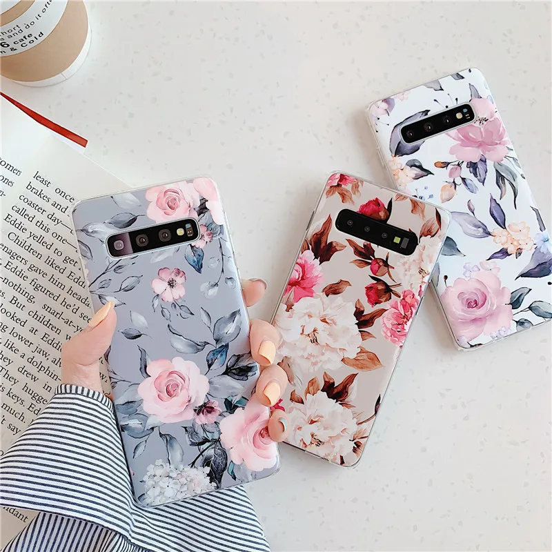 Силиконовый мягкий мраморный чехол с подставкой для Samsung Galaxy A50 A40 A70 S8 S9 S10 S10E Plus